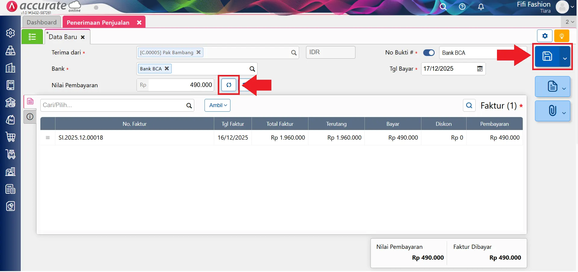 membuat faktur penjualan cicilan